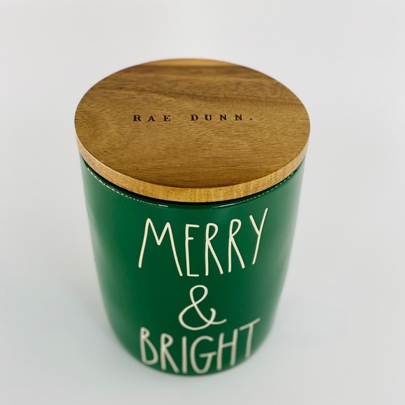Rae Dunn Green Merry and Bright Container - Picture 9 of 10